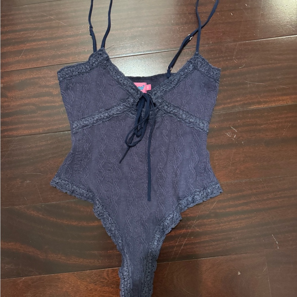 Edikted Navy Lace Bodysuit